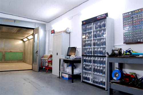 Bodywork oven and paint mixing scheme